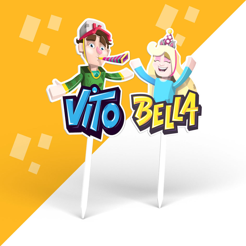 VITO i BELLA PARTY - TOPPERY DO TORTU (2 sztuki) + GRATIS KARTA Z AUTOGRAFEM VITO i BELLI!