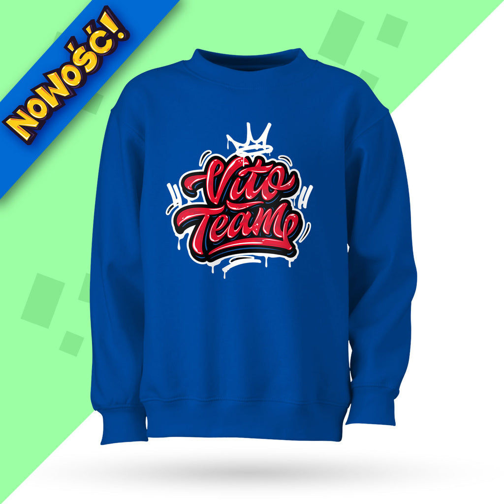 BLUZA BEZ KAPTURA - VITO TEAM TAG - ROYAL BLUE - GRATIS KARTA Z AUTOGRAFEM VITO i BELLI!